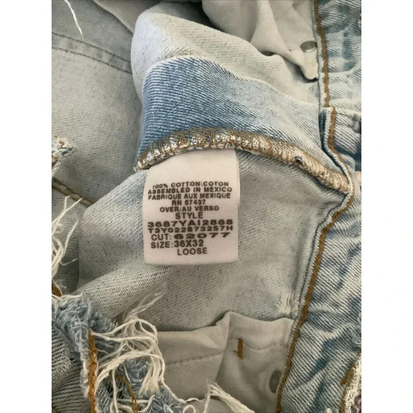 Vintage Ralph Lauren Polo Jeans Co Wide Leg Y2K Skate Destroyed 36x26 Loose Fit - Picture 12 of 13
